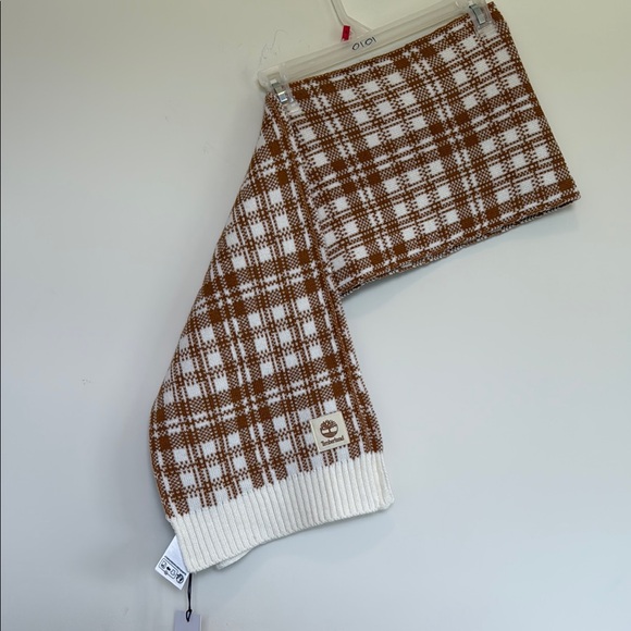 New Timberland Checkered Knit Scarf - Picture 1 of 6